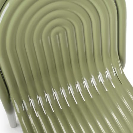 Groove Stacking chair metal green - Tom Dixon