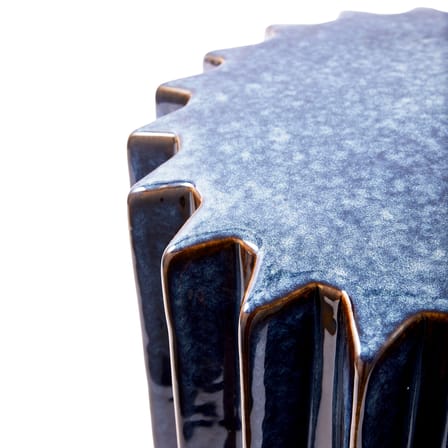 Table d'appoint Okra céramique bleu / Ø 34 x H 46 cm - POLSPOTTEN
