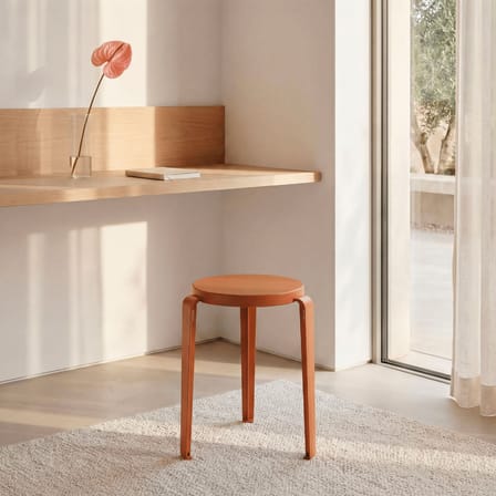 Tabouret empilable Lou Chroma bois rouge / Bois éco-certifié - TIPTOE