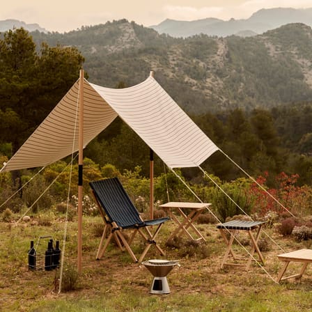 Tabouret pliant Outdoor Market tissu noir / Jasper Morrison - Hay