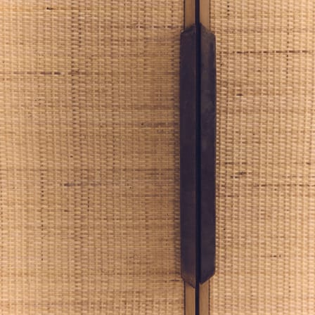Armoire Pioneer Rattan bois naturel / L 100 x P 37,5 x H 180 cm - Portes rotin - HK LIVING