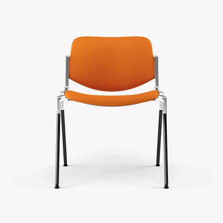 Chaise rembourrée DSC 106 tissu orange / Giancarlo Piretti, 1965 - ANONIMA CASTELLI