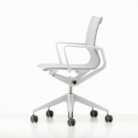Fauteuil à roulettes Physix tissu gris argent / Tissu résille - Vitra