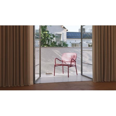 Fauteuil bas empilable Week-end métal marron / Aluminium - Petite Friture