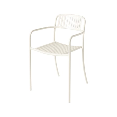 Fauteuil empilable Patio Lames métal blanc / Lattes - Tolix