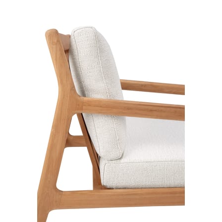 Fauteuil rembourré Jack Outdoor tissu bois blanc / Teck - Ethnicraft