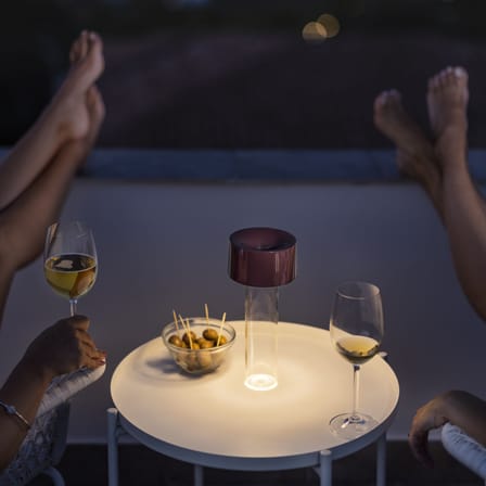 Vase lumineux Fleur LED / Lampe sans fil - Ø 11 x H 24 cm - Foscarini