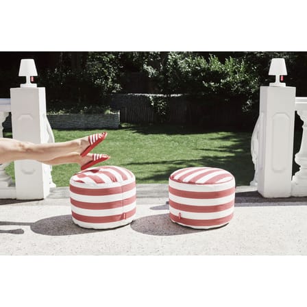 Pouf d'extérieur Point Outdoor tissu beige / Tissu Olefin - Ø 50 cm - Fatboy