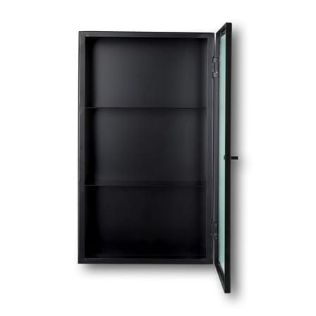 Rangement mural Haze métal noir / L 35 x H 60 cm - Verre cannelé - Ferm Living