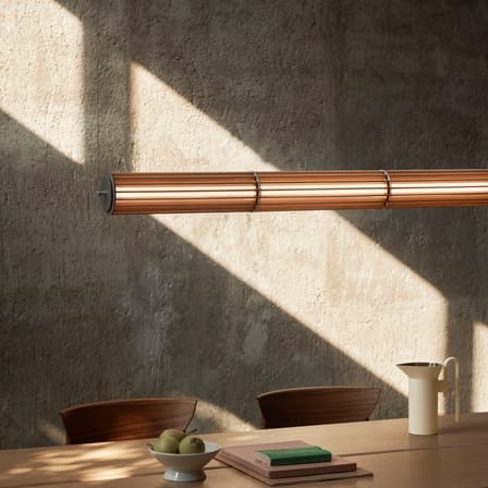 Suspension Numbra TY1 LED bois / L 122 cm - Position horizontale ou verticale - &tradition