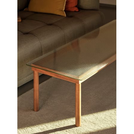 Table basse Kofi verre bois naturel / 140 x 50 cm - Hay
