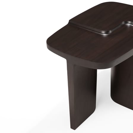 Table d'appoint Brutalist bois marron / 60 x 40 x H 45 cm - Ethnicraft
