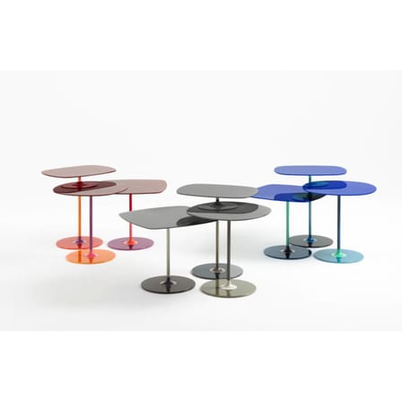 Table d'appoint Thierry verre gris / 50 x 50 x H 40 cm - Verre - Kartell