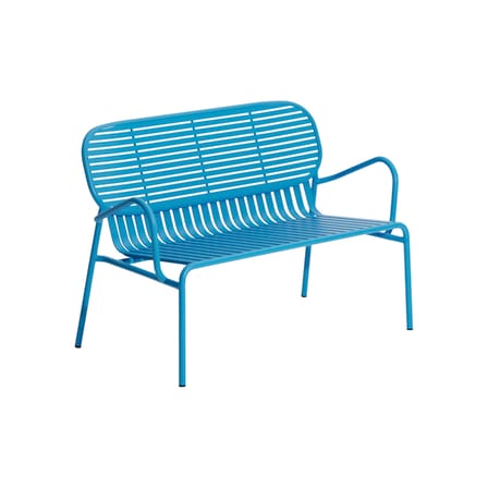 Banquette Week-end métal bleu / Aluminium - L 114 cm - Petite Friture
