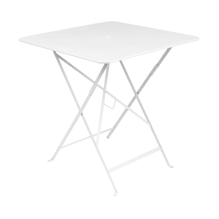 Klapptisch Bistro metall weiß 71 x 71 cm - Klapptisch - Mit Loch für Sonnenschirm - Fermob