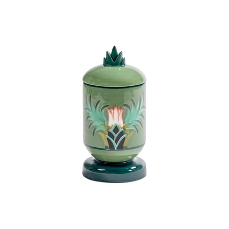 Boîte Flamboyance céramique vert / Medium - Ø 11.5 x H 23 cm - Serax