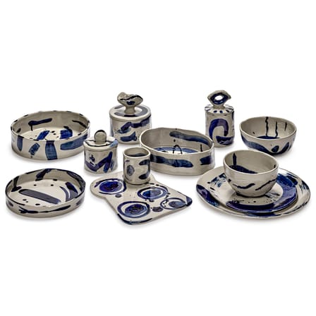 Boîte Sophia 03 céramique bleu / Ø 8 x H 16 cm - Serax