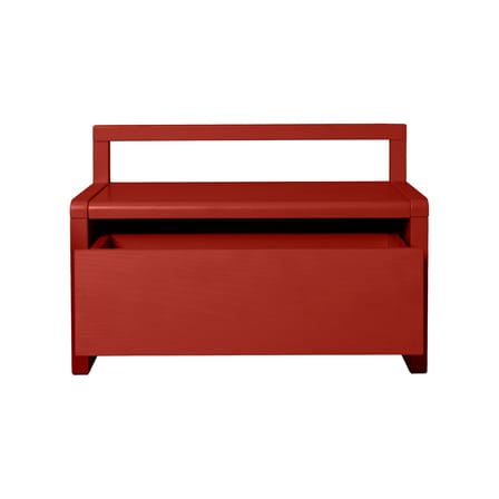 Little Architect Children's bench wood red / Storage with sliding drawer - L 60 cm - Ferm Living