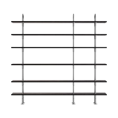 Étagère Keen bois noir / L 208 x H 198,5 cm - 6 étagères - Gubi