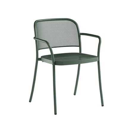 Fauteuil empilable Café métal vert - Emu