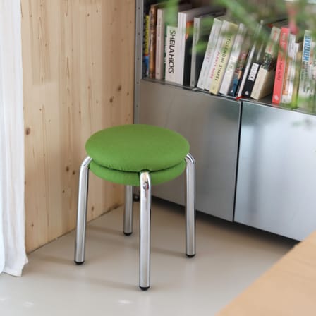 Gepolsterter Hocker Macaron textil grün - & klevering