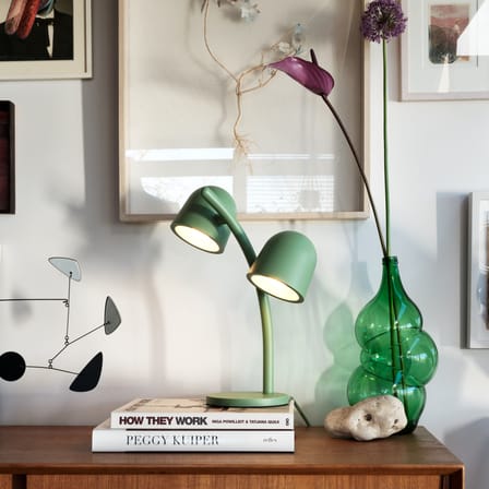 Lampe de table Little Lebow métal vert / 2 spots orientable - Fatboy