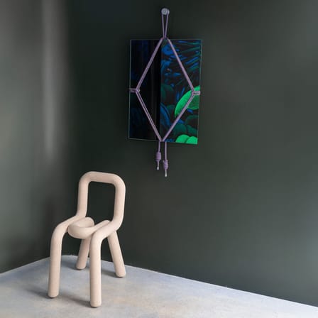 Miroir mural Shibari Rectangle verre bleu / L 50,5 x H 69 cm - Moustache