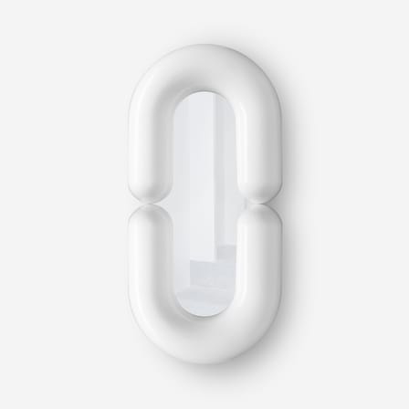 Miroir mural Zodiac Bumper Large céramique blanc /  L 55 x H 110 cm - Jean-Baptiste Fastrez, 2020 - Moustache