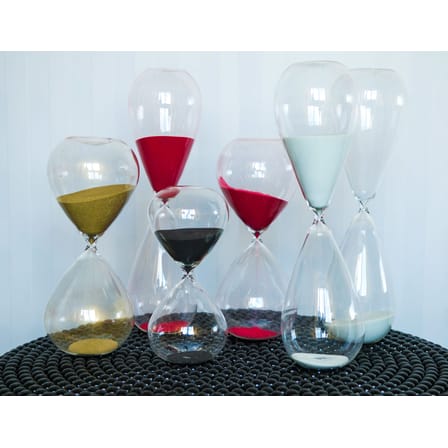 Sablier Ball Medium verre noir transparent / 90 min - H 30 cm - Pols Potten