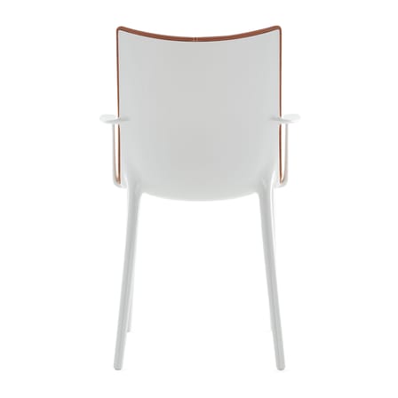 Sedia imbottita H.H.H pelle marrone / Cuoio riciclato conciato al vegetale - Kartell