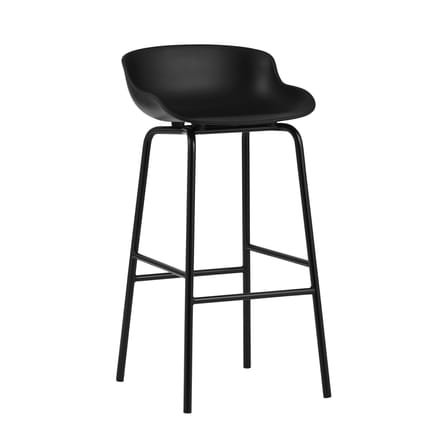 Sgabello alto Hyg materiale plastico nero / H 75 cm - Polipropilene - Normann Copenhagen