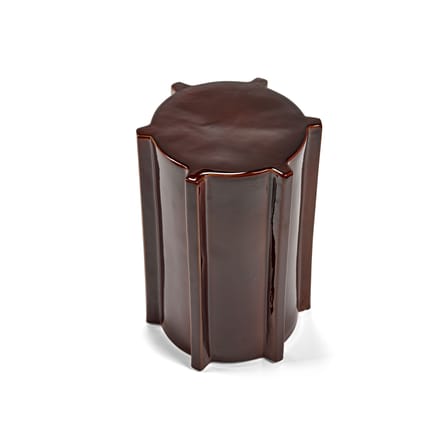 Table d'appoint Pawn Geometric céramique marron / Tabouret - Ø 31,3 x H 45 cm - Serax