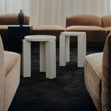 Tabouret Atlas bois blanc / Carré - NEW WORKS