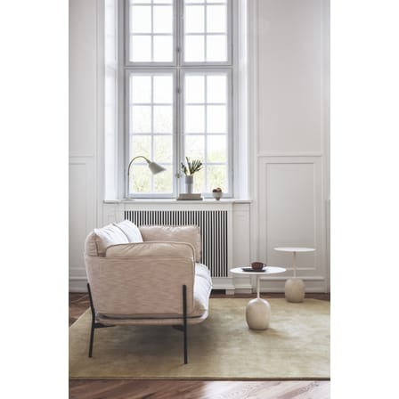 Tavolino rotondo Lato LN8 metallo pietra bianco beige / Marmo & Metallo - H 55 cm - &tradition