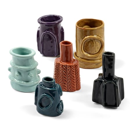 Molly Vase ceramic multicoloured / Set of 6 mini vases - Serax