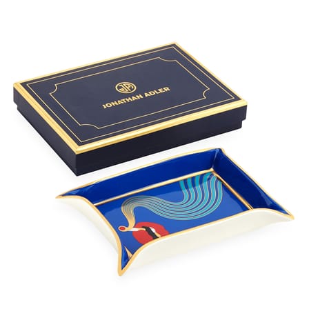Coupelle Full Dose céramique bleu multicolore / Vide-poches - 18 x 13 cm - Jonathan Adler