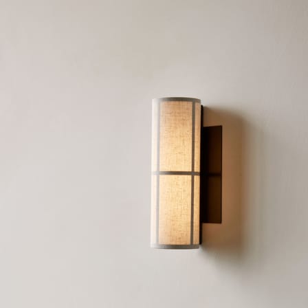 Applique avec prise Hashira tissu beige / Ø 10 x H 30 cm - Lin - Audo Copenhagen