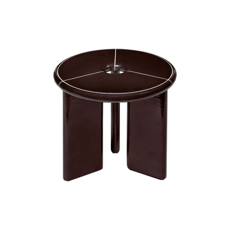 Beistelltisch Deya stein braun / Ø 47 - Betongrau emailliert - Ferm Living