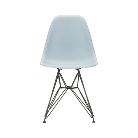RE DSR - Eames Plastic Side Chair Chair plastic material blue / (1950) - Black legs / Recycled - Vitra
