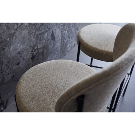 Chaise de bar rembourrée Series 430 tissu gris / H 65 cm - Verner Panton, 1967 - Verpan