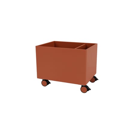 Coffre à roulettes Colour Box II bois orange / 46.8 x 35,4 x H 37.8 cm - MONTANA