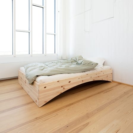 Doppelbett Orbit holz natur / Für Matratze 180 x 200 cm - KARUP
