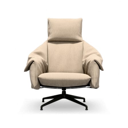 Fauteuil pivotant Bascule Highback tissu beige / Mécanisme d’inclinaison - Piètement 4 branches - Vitra