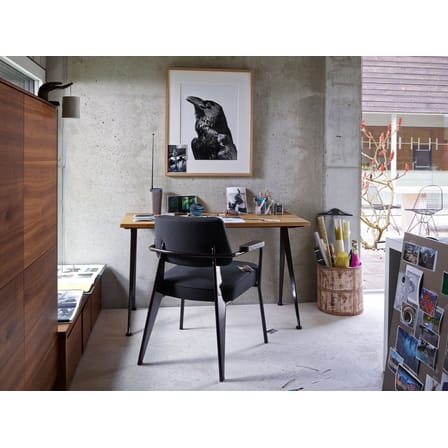 Fauteuil rembourré Fauteuil Direction métal tissu gris / Jean Prouvé, 1951 - Vitra