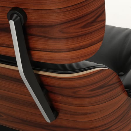 Fauteuil pivotant Lounge Chair cuir noir / Eames (1956) - Vitra