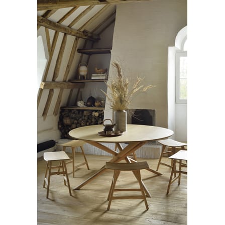Hocker Osso holz natur / Eiche massiv - H 48 x L 50 cm - Ethnicraft