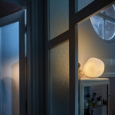 Lampada da tavolo Hoba Midi vetro bianco / Ø 19 cm - Foscarini