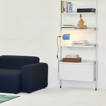 Lampe Apex Clip métal bleu / Base étau - Orientable / H 27,5 cm - Hay
