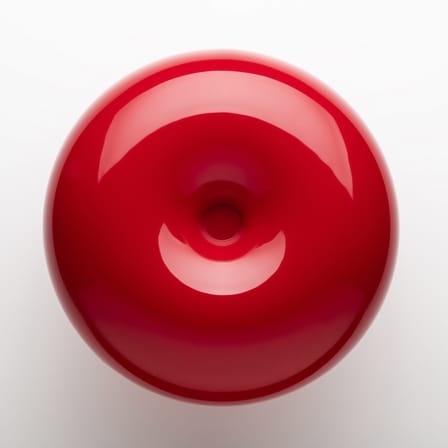 Lampe de table Nessino plastique rouge / Ø 32 x H 23 cm - Réédition 1960s - Artemide