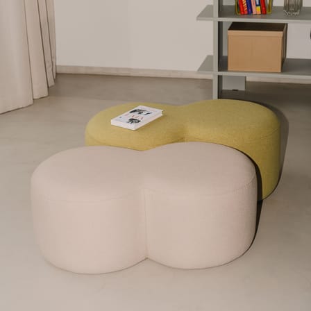 Pouf Umbo tissu jaune / 88 x 50 x H 36,5 cm - NOO.MA